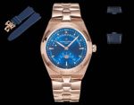 Vacheron Constantin Overseas Cal.2460 R31L/2 Movement 41mm 904L Steel Rose Gold Case Blue Face Watch